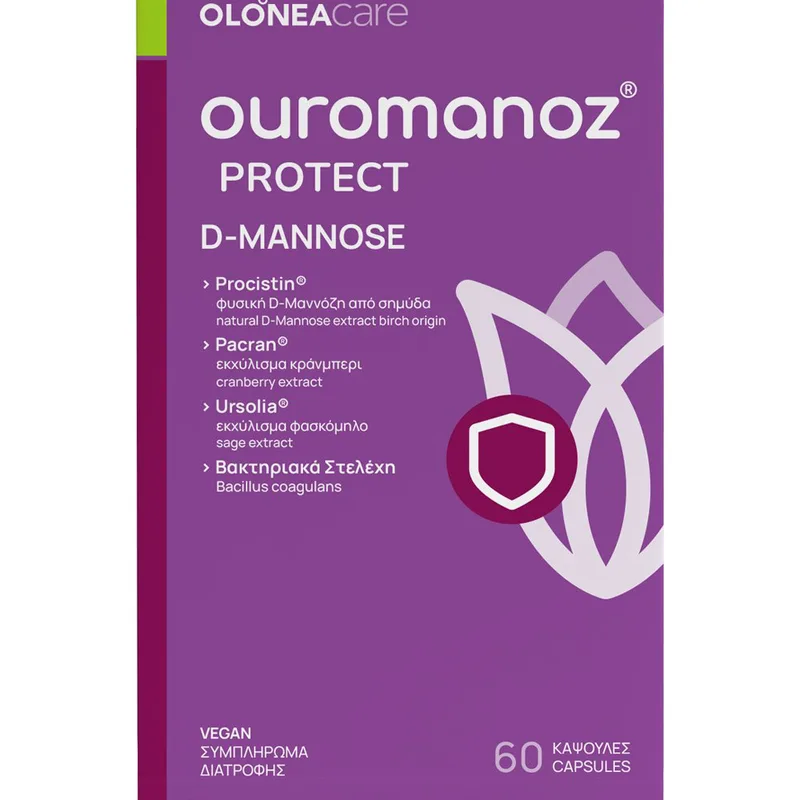 Olonea Ouromanoz Protect Συμπλήρωμα Διατροφής με D-μαννόζη, Εκχύλισμα Cranberry & Προβιοτικά για Προστασία από Μυκητιάσεις & Αντιμετώπιση Ουρολοιμώξεων 60caps