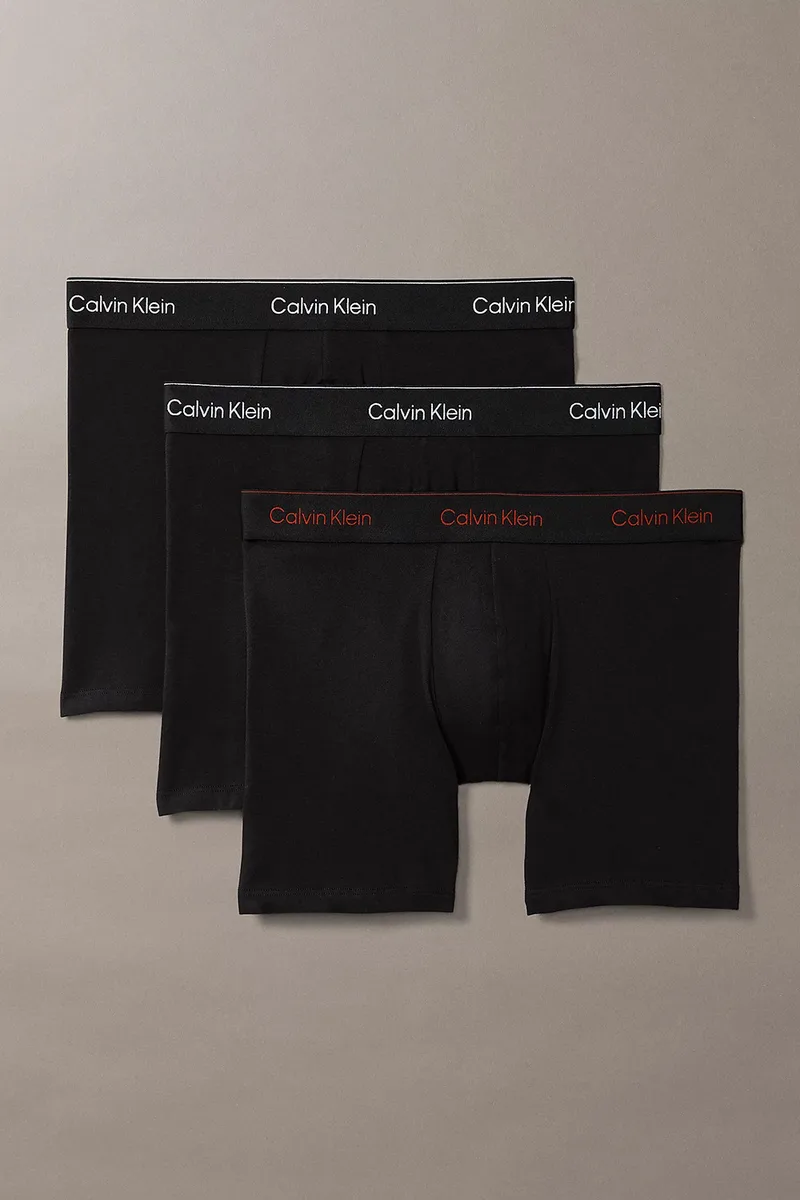 Calvin Klein Ανδρικά μποξεράκια με μακρύ πόδι Icon Cotton Stretch Boxer Briefs (Συσκ. 3 τεμαχίων)-LV00NB4394-0FL