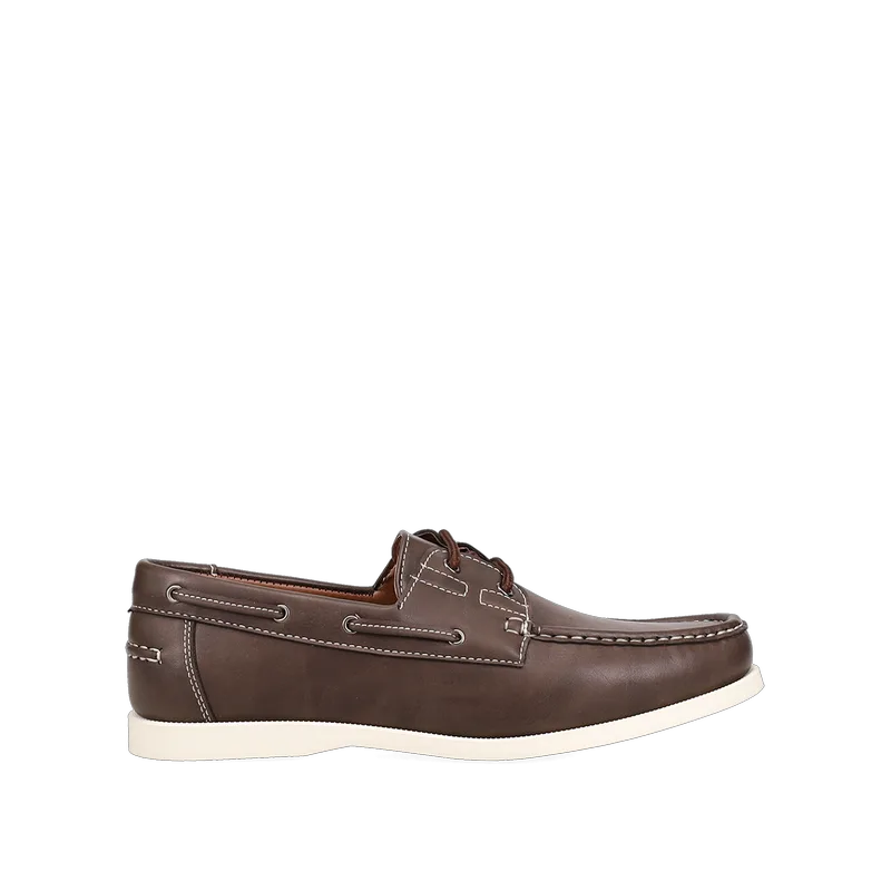 Καφέ ανδρικό παπούτσι boat shoe
