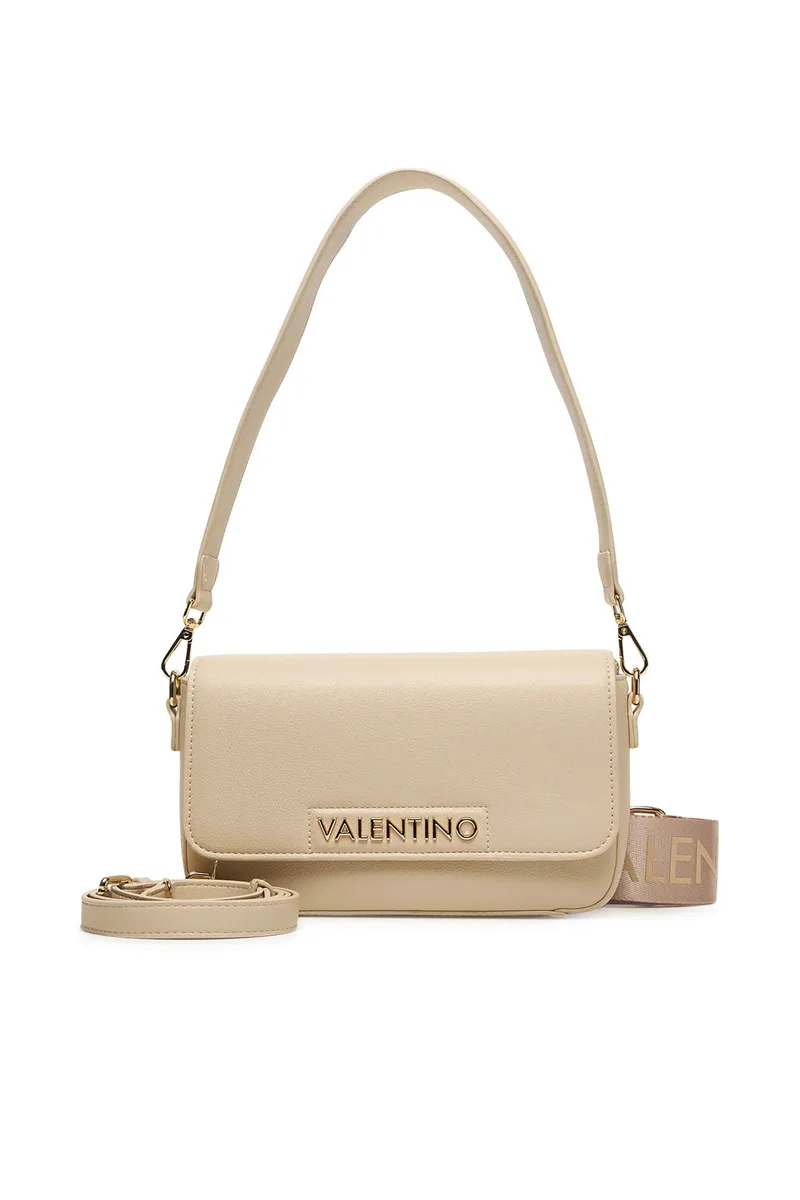 Valentino γυναικεία τσάντα ώμου/crossbody με μεταλλικό λογότυπο "Aury Re" - 73LVBS9OB09/AUR Εκρού