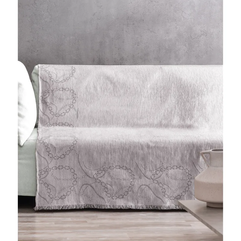 Ριχτάρι Βαμβακερό Διθέσιος 180x250εκ. Cadena Silver Makis Tselios (Ύφασμα: Βαμβάκι 100%, Χρώμα: Ασημί ) - Makis Tselios - 205840123456
