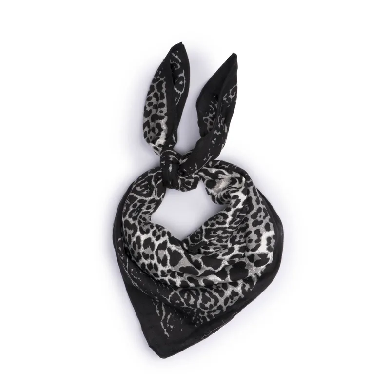 Σατέν φουλάρι με μαύρο animal print