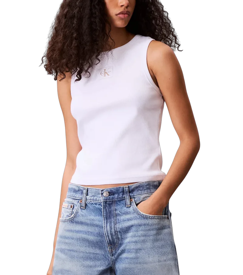 Γυναικείο Αμάνικο Τοπ Λευκό Calvin Klein LV047C201G-YAA