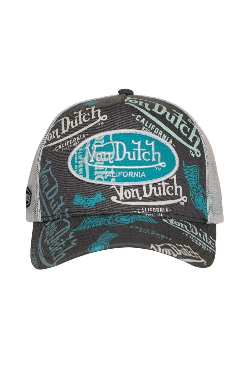 VON DUTCH Unisex Trucker Καπέλο Logo - Γκρι-VD/1/CT/CAFE10-GREY