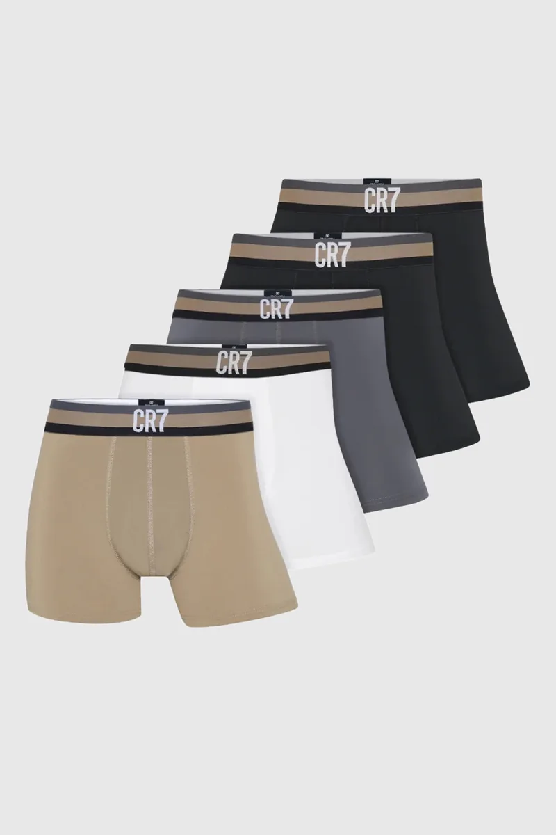 CR7 Ανδρικά μποξεράκια με εξωτερικό λάστιχο Microfiber σε ειδική συσκευασία Travel Bag (Συσκ. 5 τεμαχιών)-8523-49-701