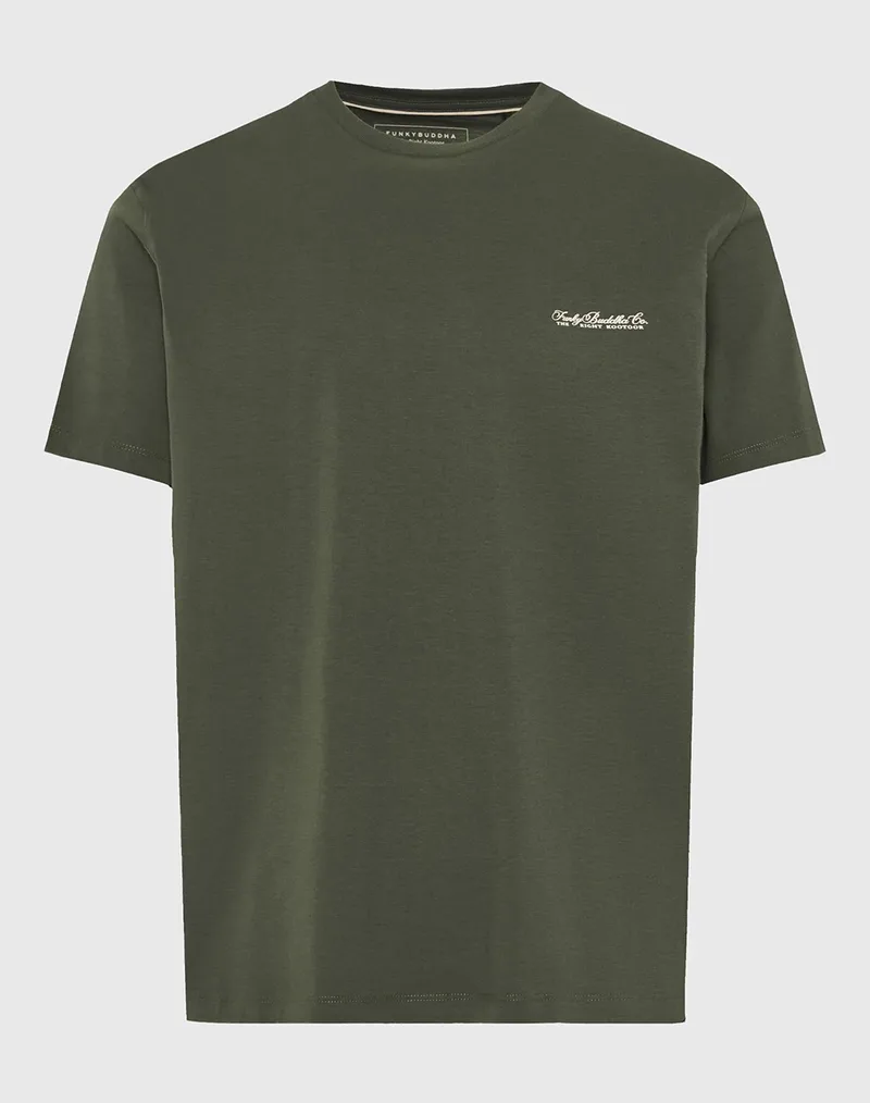 FUNKY BUDDHA T-Shirts FBM013-001-04-DEEP FOREST Khaki
