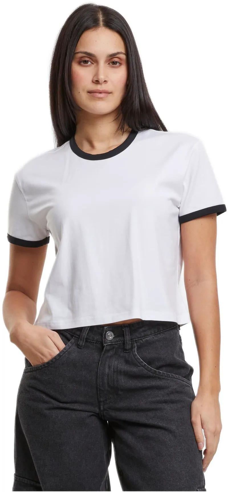 Γυναικείο T-Shirt Contrast Retro TB7492 Urban Classics White/Black
