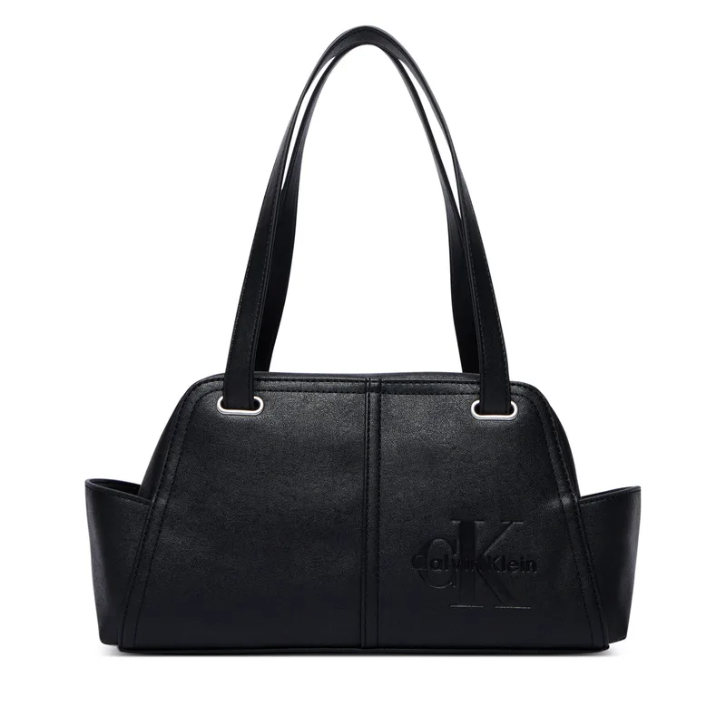 Τσάντα Calvin Klein Pockets Monologo Shoulder Bag LV04F3688G Μαύρο