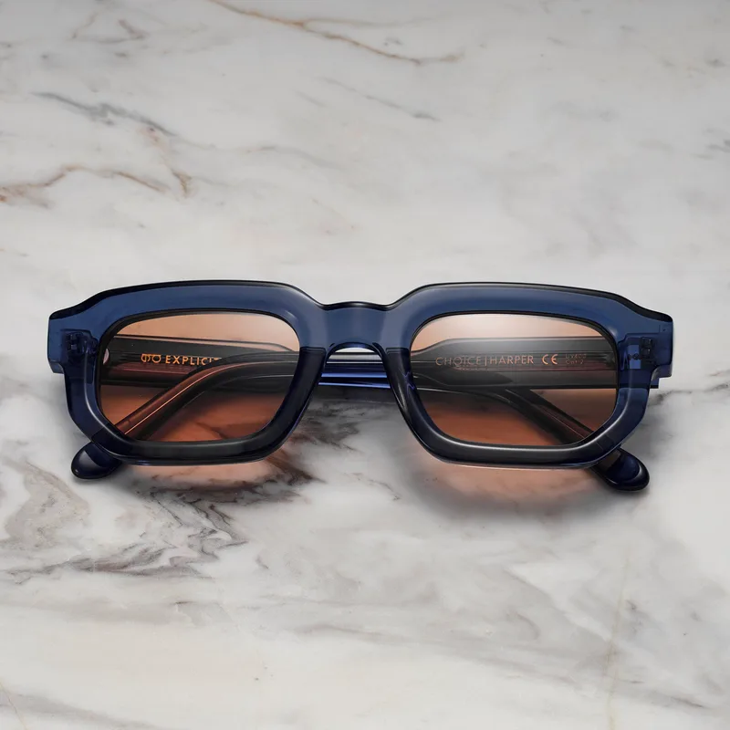 HARPER Polarized Sunglasses | Blue | Brown Shades | Explicit Poets Sunglasses
