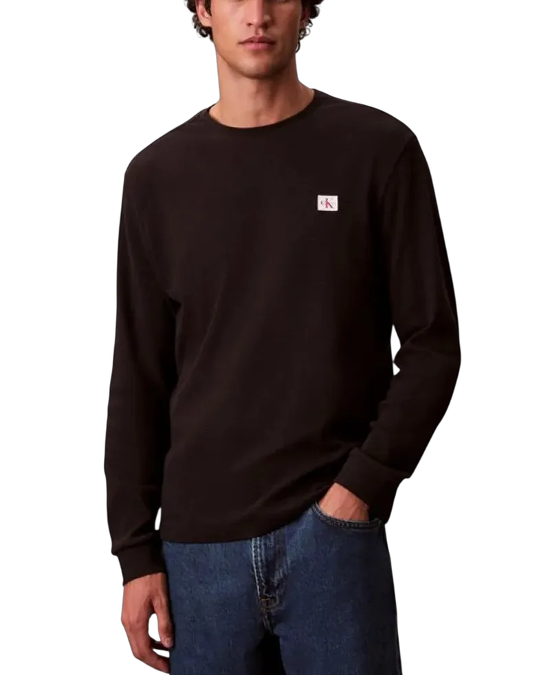 Ανδρικό Μακρυμάνικο T-shirt Μαύρο Calvin Klein LV040EM217-UB1