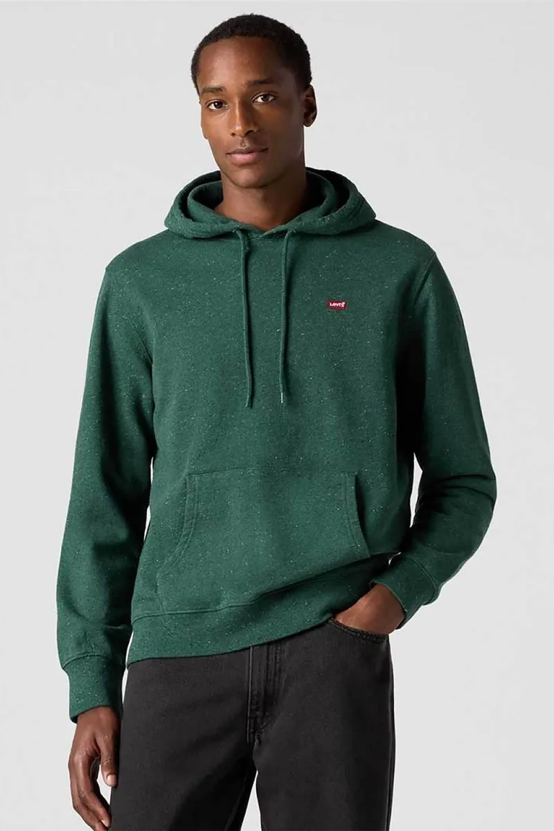 Levi's® ανδρική μπλούζα φούτερ με κουκούλα και λογότυπο Standard Fit "Original Housemark" - 345810056 Πράσινο Σκούρο