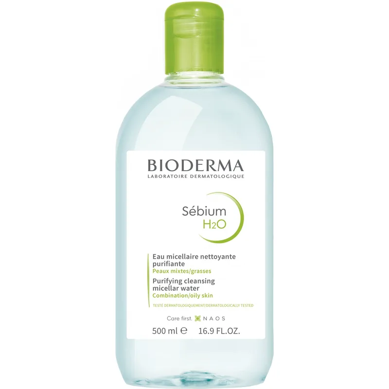 Bioderma Micellar Water Sebium H2O Purifying Cleansing Oily Skin Νερό Καθαρισμού & Ντεμακιγιάζ Προσώπου & Ματιών, Κατάλληλο για Μικτό & Λιπαρό Δέρμα 500ml