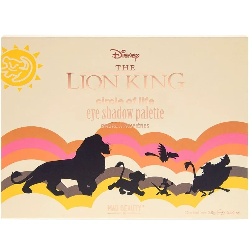 Mad Beauty Lion King Eyeshadow Palette Παλέτα Σκιών 12 Αποχρώσεων από Αμμώδεις & Πλούσιες Αποχρώσεις Ηλιοβασιλέματος 1 Τεμάχιο