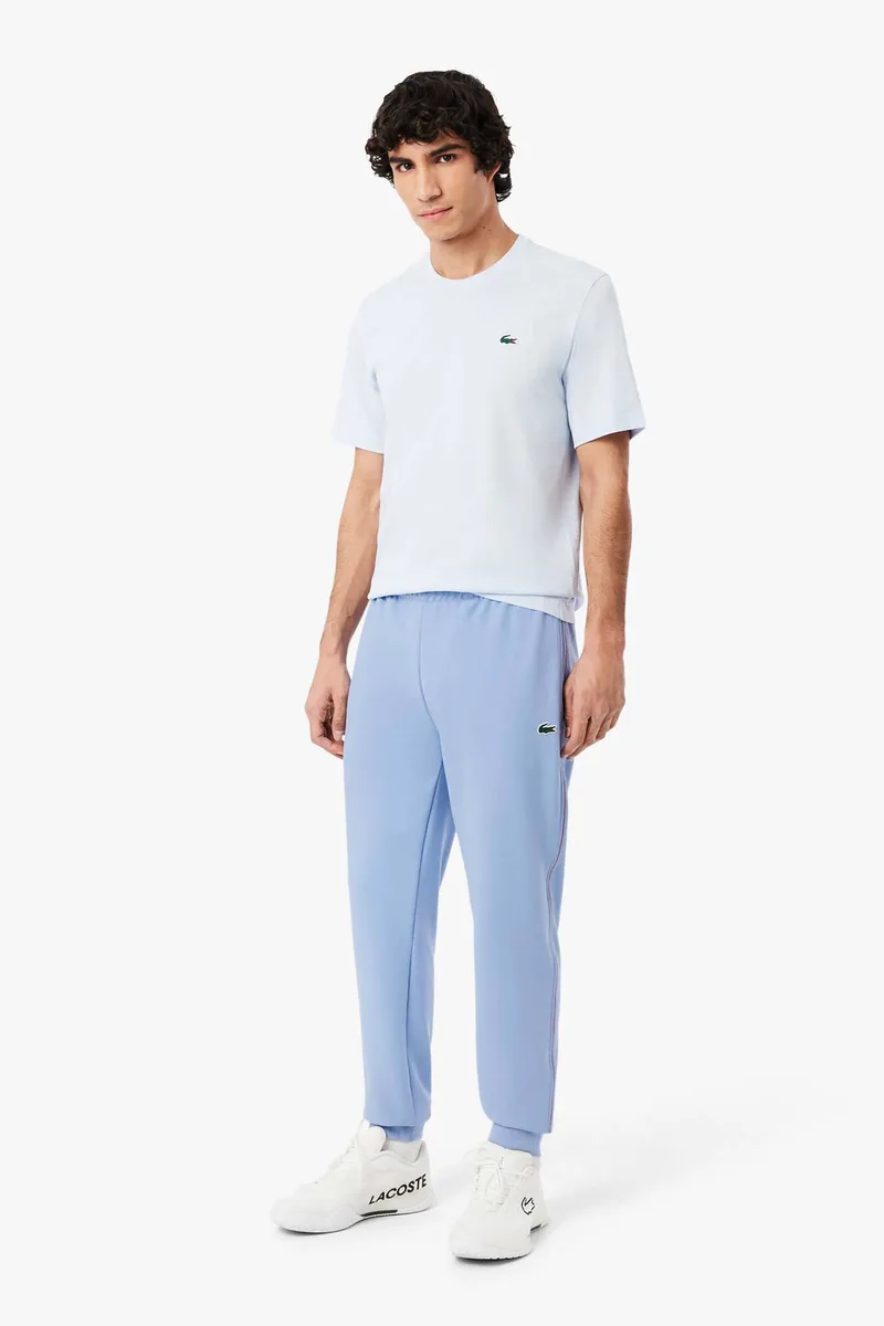 Lacoste ανδρικό παντελόνι φόρμας με contrast ρίγα και λογότυπο Regular Fit - XH0166 Μπλε Ανοιχτό