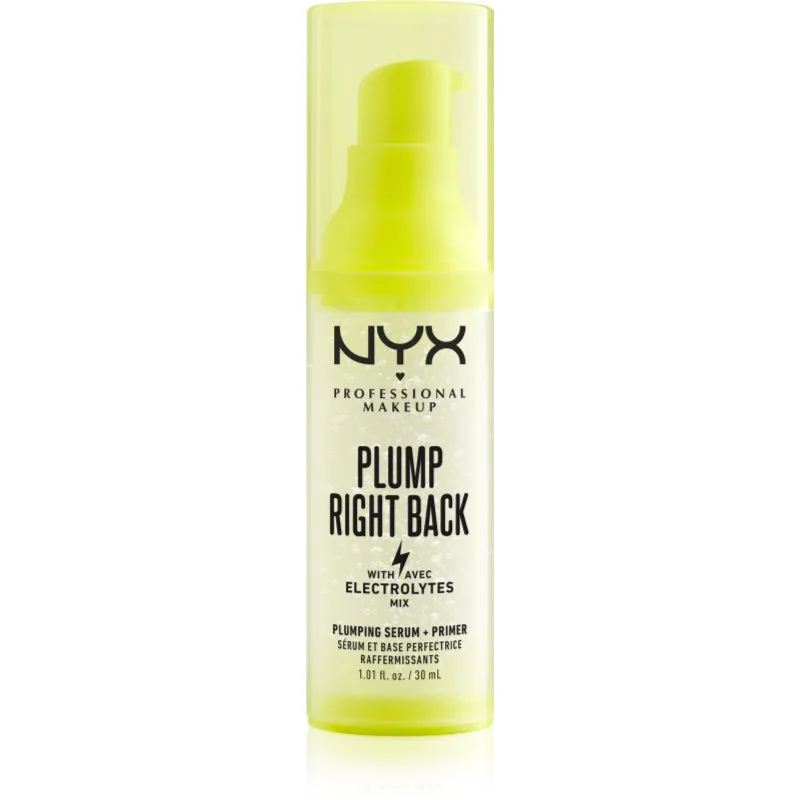 NYX Professional Makeup Plump Right Back Plump Serum And Primer μακράς διαρκείας βάση 30 ml