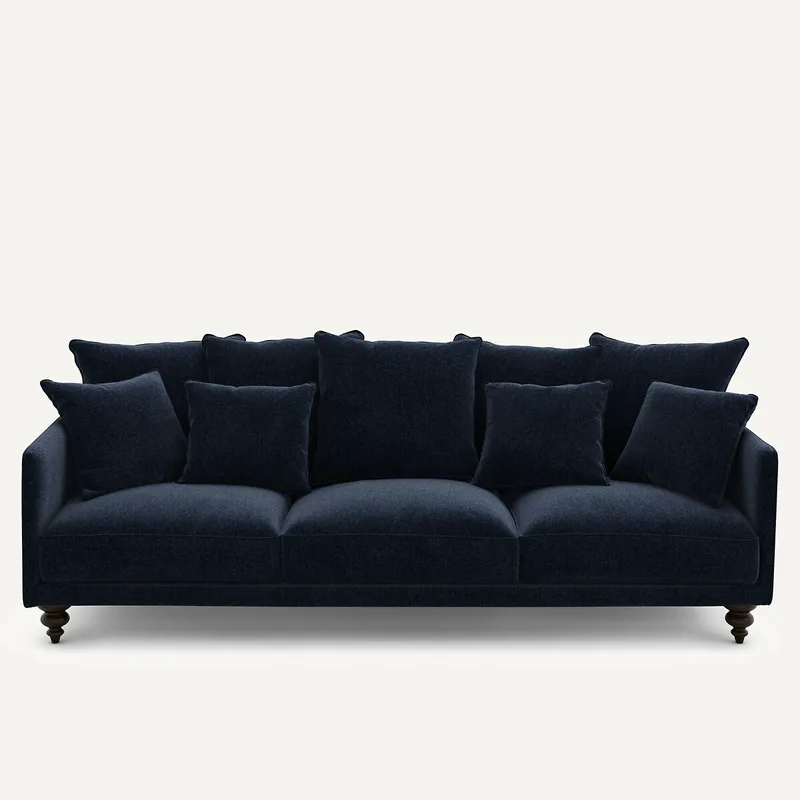 Καναπές από βελούδινο chenille Μ105xΠ198xΥ93cm