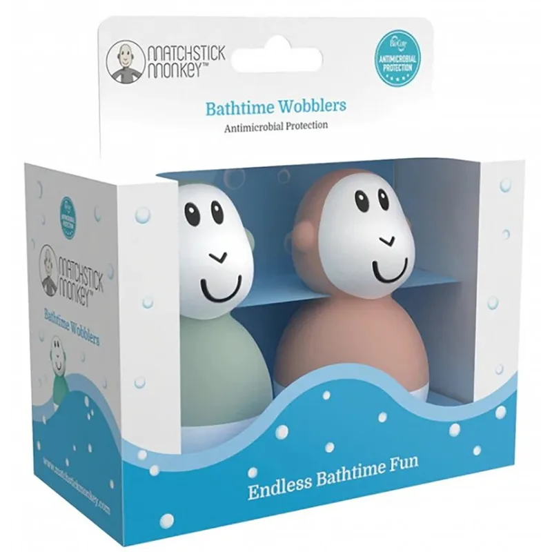 Matchstick Monkey Bathtime Wobblers Κωδ. 24118 Εκπαιδευτικό Παιχνίδι Μπάνιου με 2 Κινούμενες Φιγούρες 12m+, 1 Τεμάχιο - Green & Dusty Ροζ