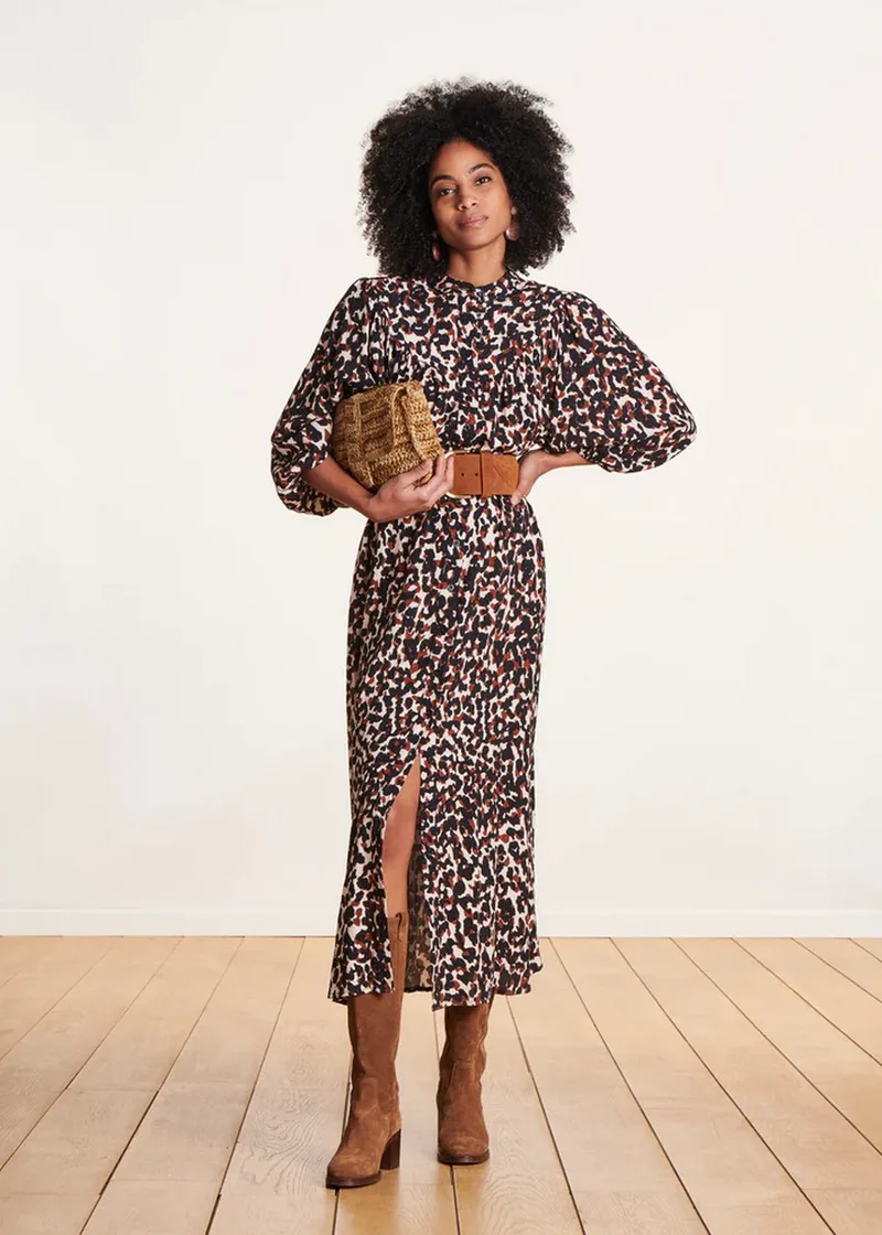 La Fee Maraboutee Γυναικείο Μακρύ Σεμιζιέ Regular Fit με Animal Print και Μανίκια 3/4