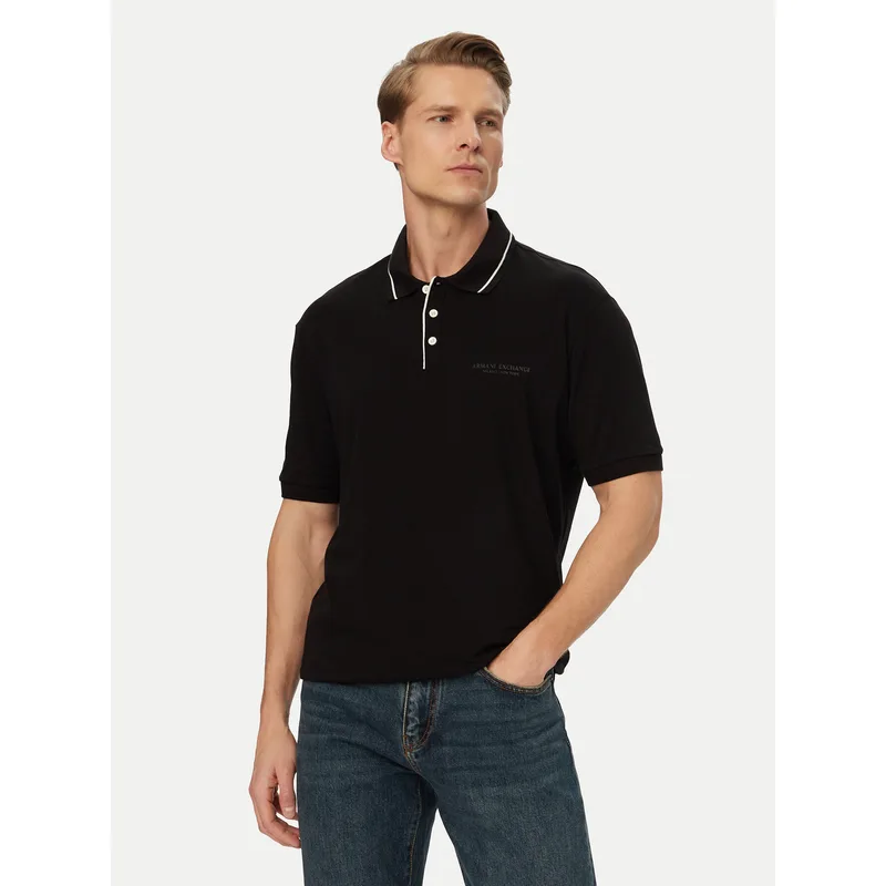 Armani Exchange Polo XM001557 AF10363 UC001 Μαύρο Regular Fit
