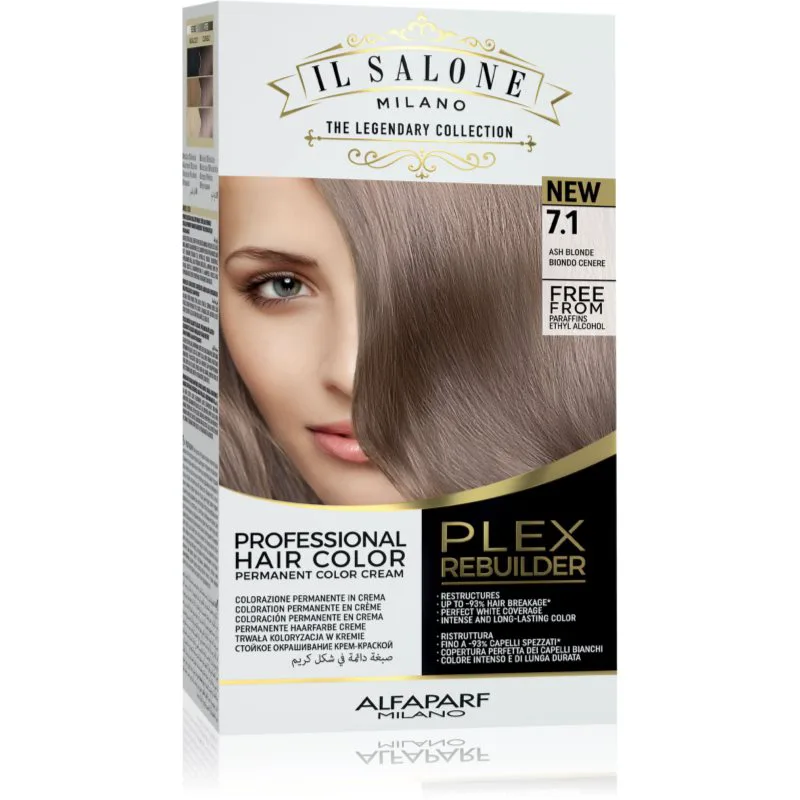 Alfaparf Milano Il Salone Milano Plex Rebuilder μόνιμη βαφή μαλλιών απόχρωση 7,1 - Ash Blonde 1 τμχ