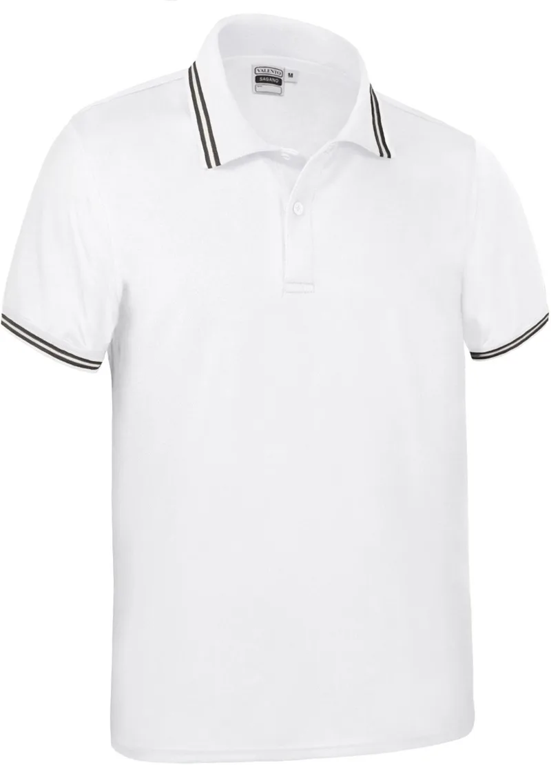 Κοντομάνικο Polo Shirt SAGANO Valento POVASAGBN White-Black