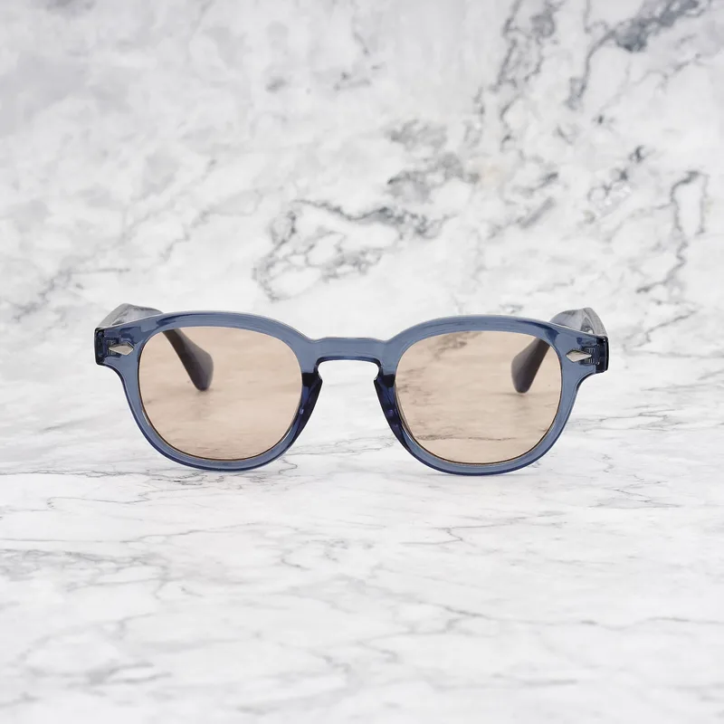 JOHNNY COLORED Tinted Sunglasses | Blue | Light Brown Shades | Explicit Poets Sunglasses