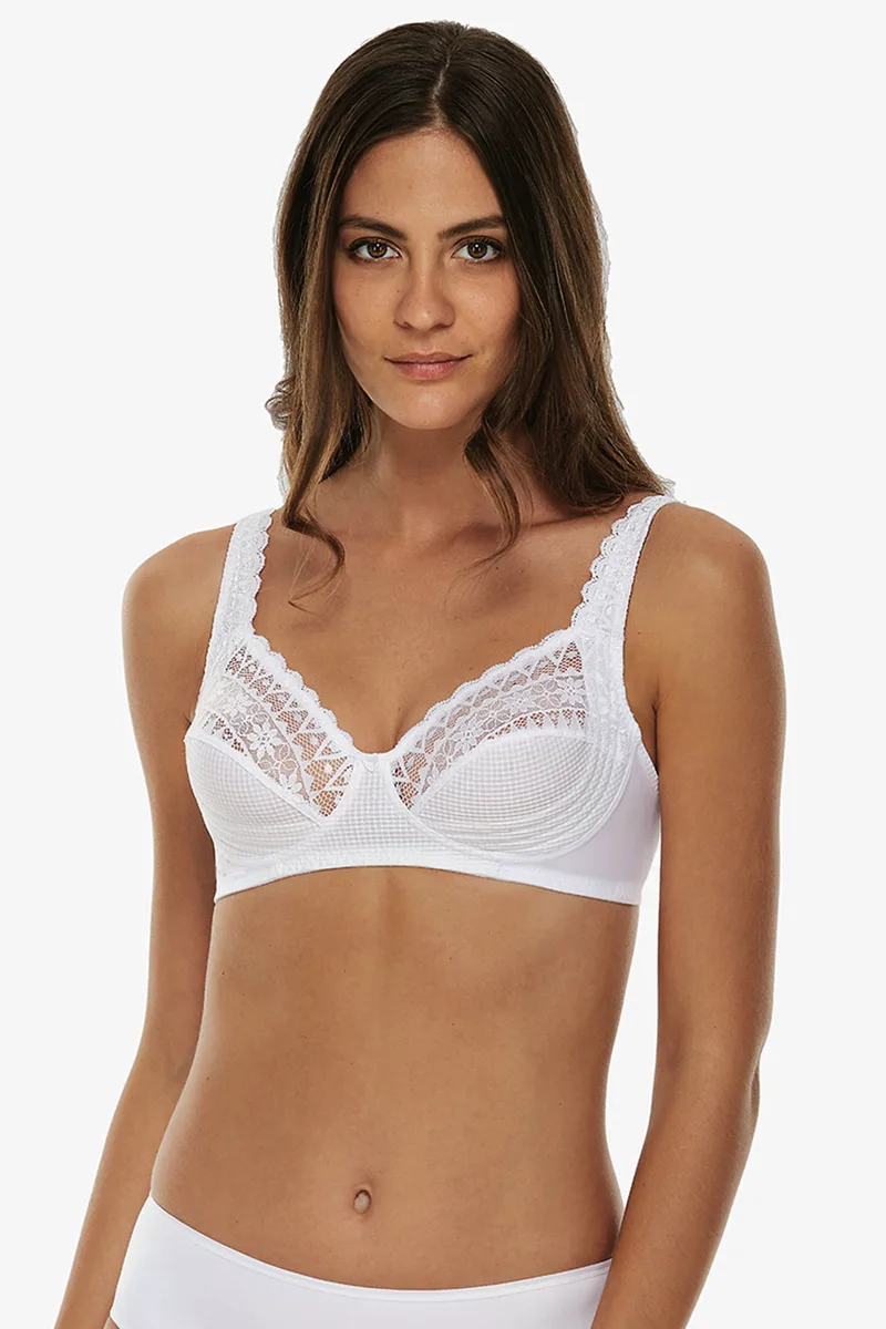 Lovable γυναικείο σουτιέν "Lovring Jacquard" cup D - LOV-15240D Λευκό