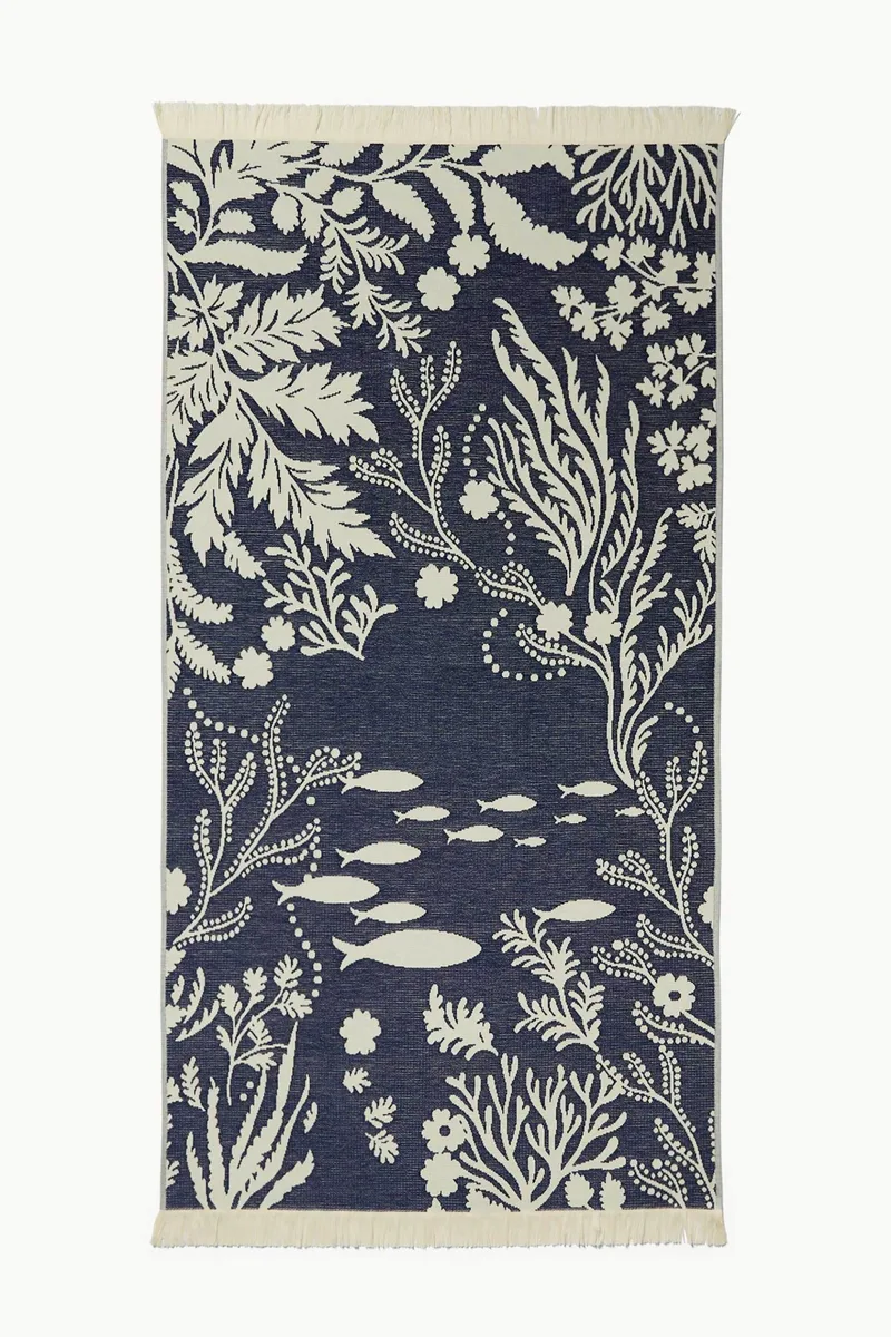 Coincasa unisex πετσέτα θαλάσσης jacquard 86 x 170 cm - 006816316 Μπλε Σκούρο