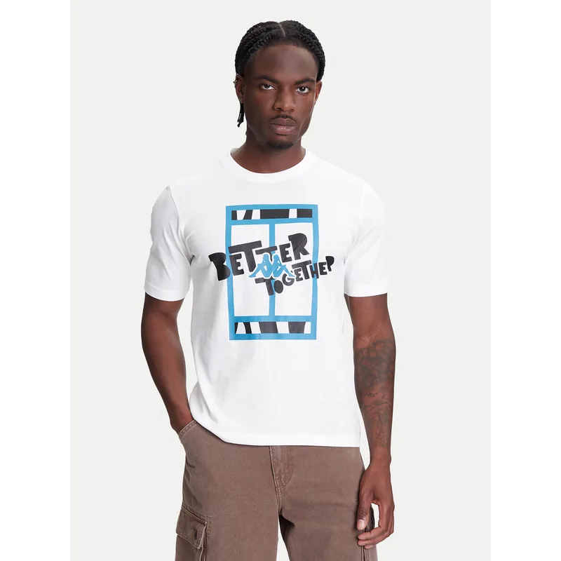Kappa T-Shirt 351U8JW 001 Λευκό Regular Fit