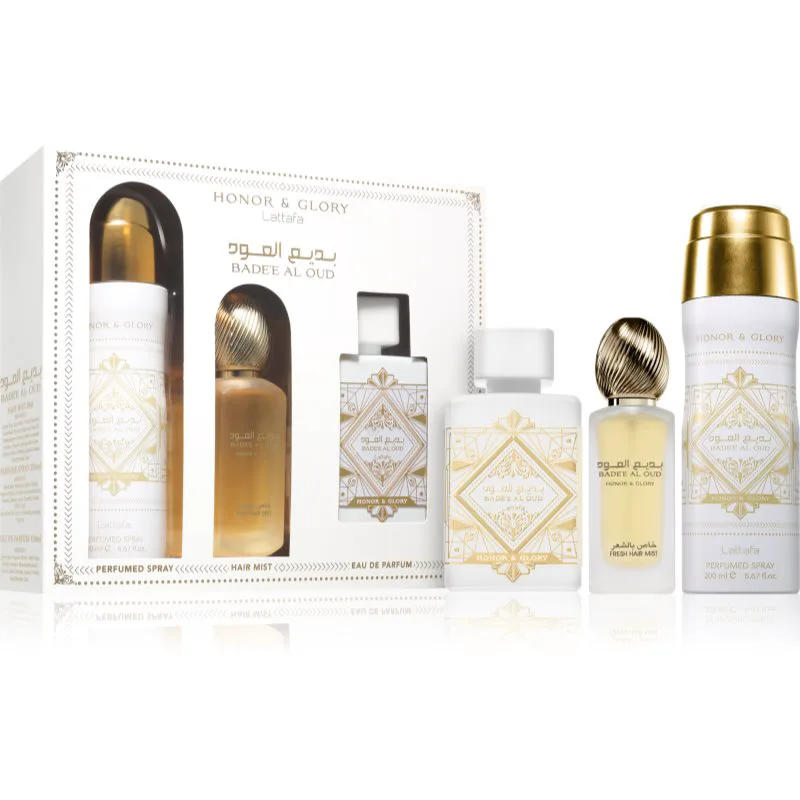Lattafa Badee Al Oud Honor & Glory σετ δώρου unisex 3 τμχ