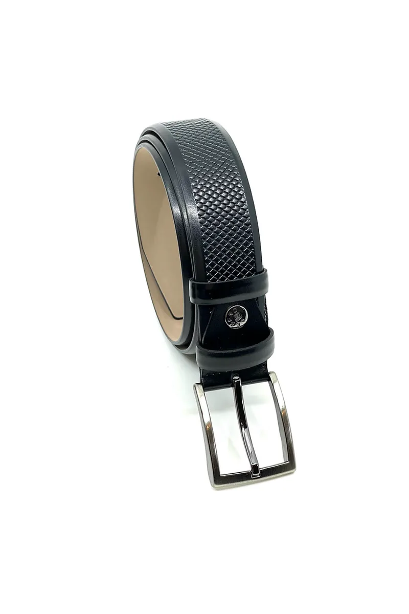 Legend Accessories Δερμάτινη Ζώνη - Μαύρο - L-2028