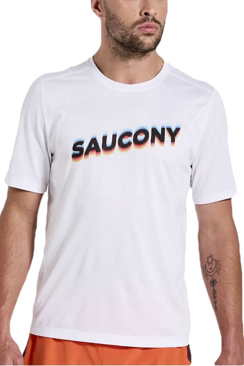 Μπλούζα Κοντομάνικη Saucony Stopwatch Graphic SAM800280-WHA2 Ανδρικό