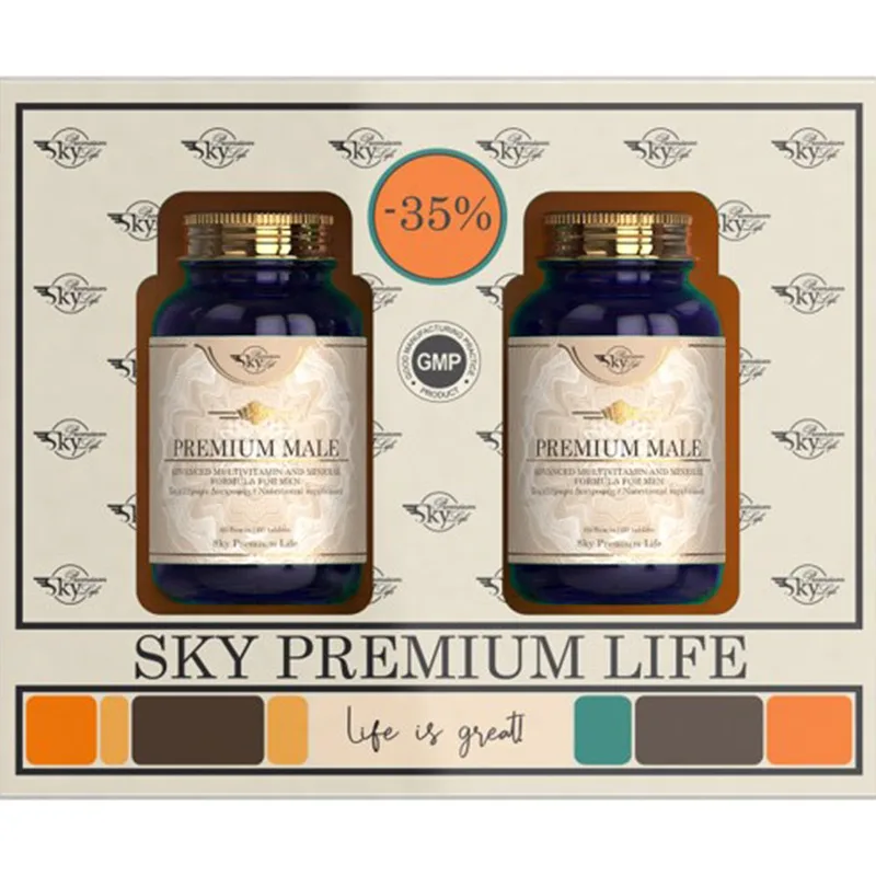 Sky Premium Life Promo Premium Male Συμπλήρωμα Διατροφής Πολυβιταμινών & Μετάλλων Ειδικά Σχεδιασμένο για τον Άνδρα για Ενέργεια, Τόνωση & Ευεξία 120tabs (2x60tabs)