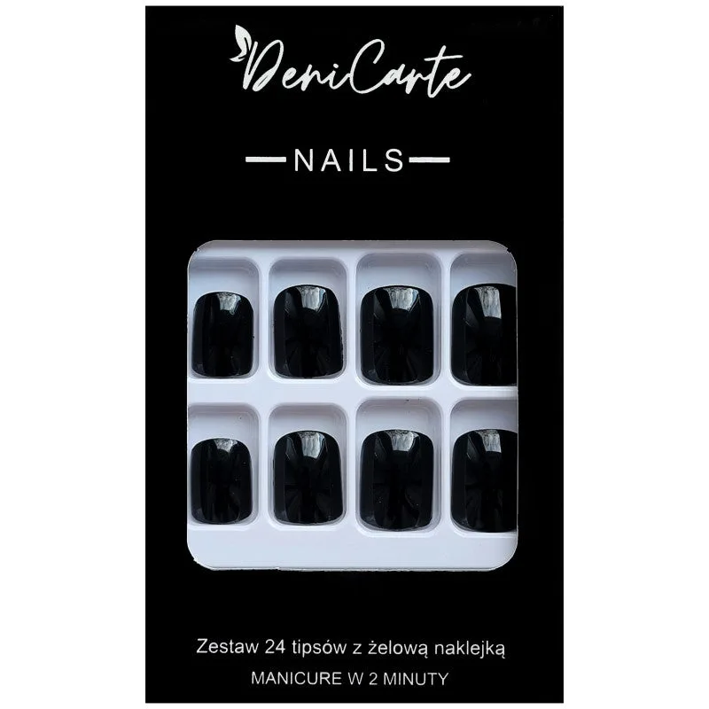 Deni Carte Tipsy Square Black False Nail Set