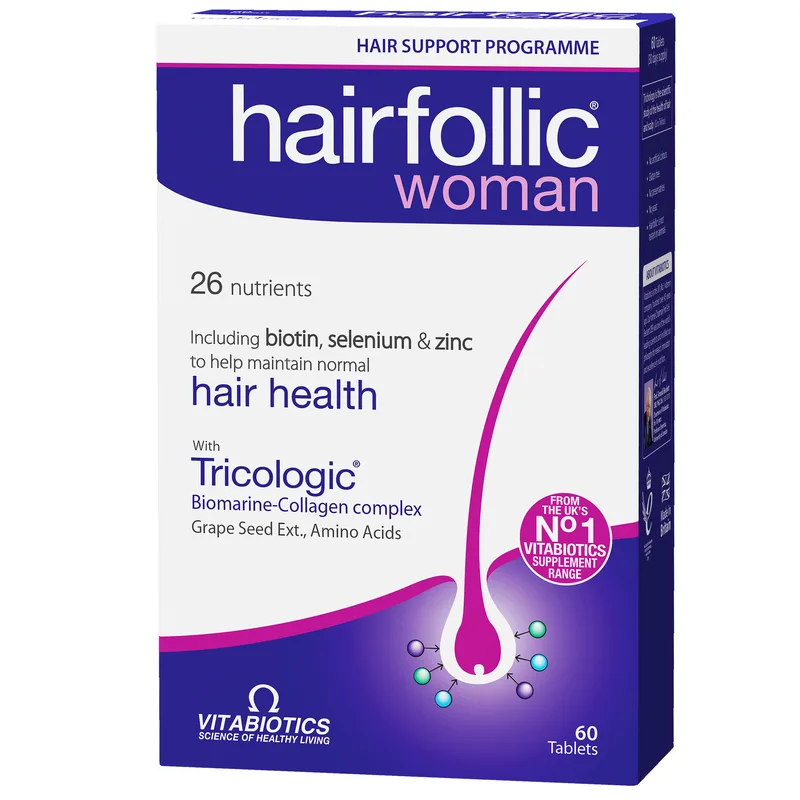 Vitabiotics Wellwoman Hairfolic Tricologic Γυναικείο Συμπλήρωμα Διατροφής για Πυκνά, Δυνατά Μαλλιά & Μείωση της Γυναικείας Τριχόπτωσης 60tabs