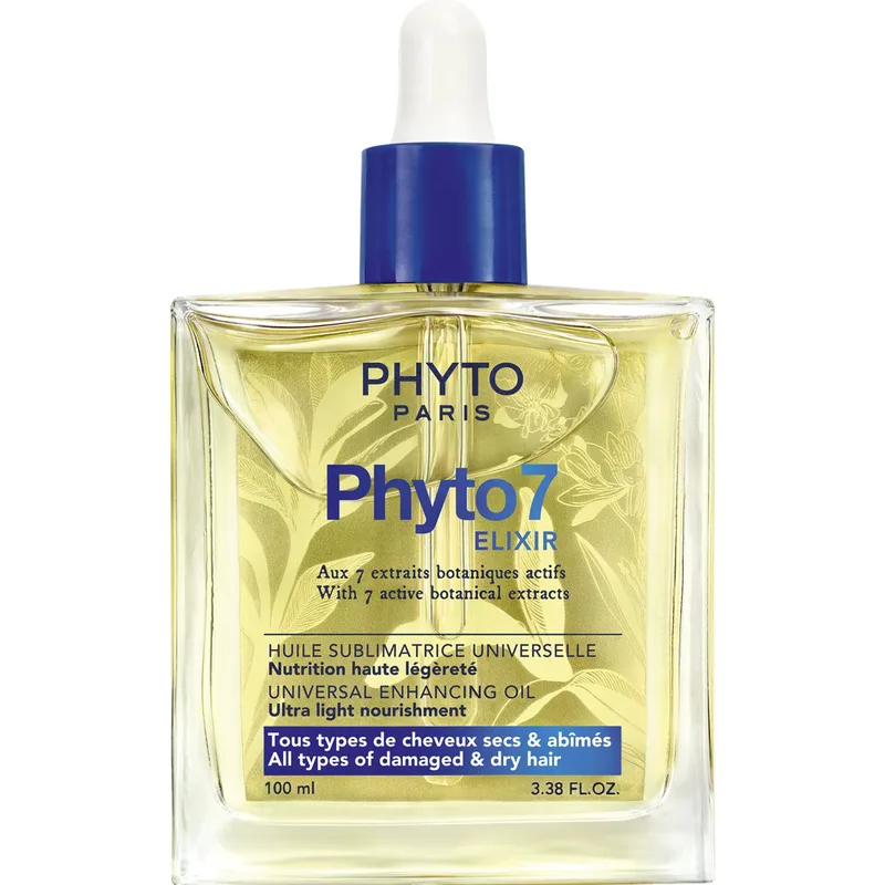 Phyto 7 Elixir Universal Enhansing Oil Ανάλαφρο Έλαιο για Καταστραμμένα & Ξηρά Μαλλιά που Χαρίζει Θρέψη, Απαλότητα & Μεταξένια Υφή Χωρίς να τα Βαραίνει 100ml