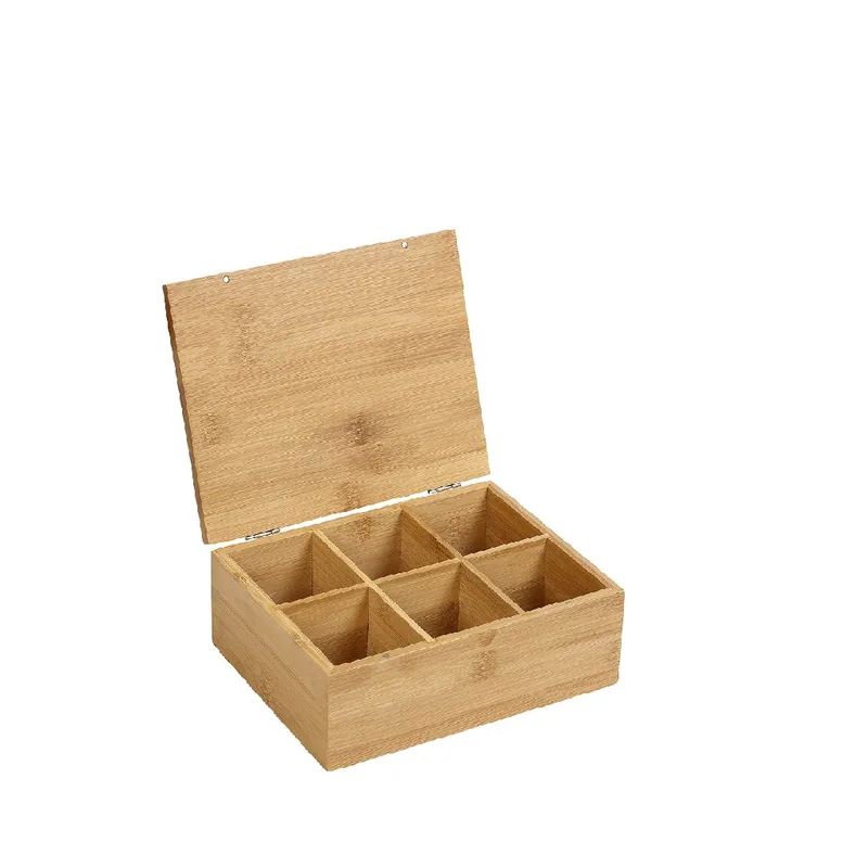 Κουτί 6 Θέσεων Με Καπάκι Bamboo Natural 21x16x7,5εκ. ESPIEL XYX112 (Υλικό: Bamboo, Χρώμα: Natural) - ESPIEL - XYX112