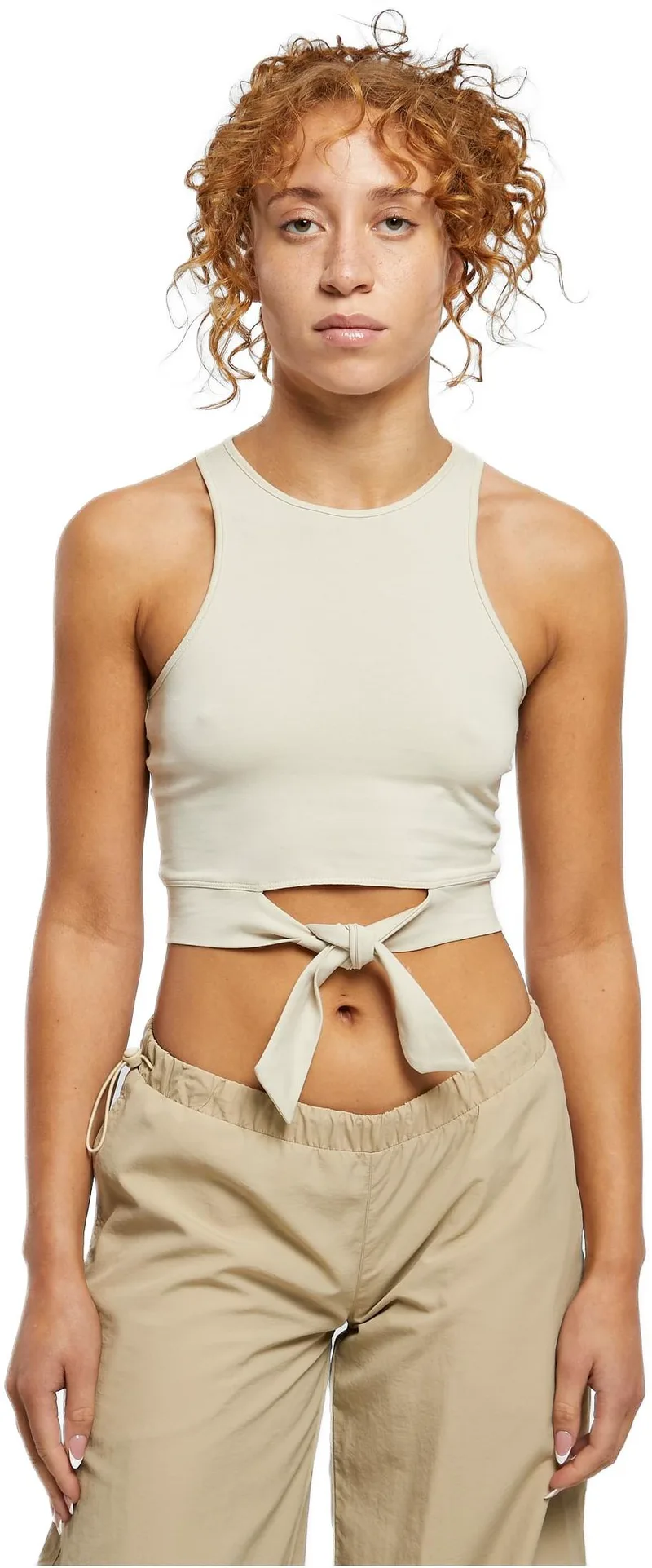 Ladies Cropped Knot Top Urban Classics TB6048-03680 softseagrass