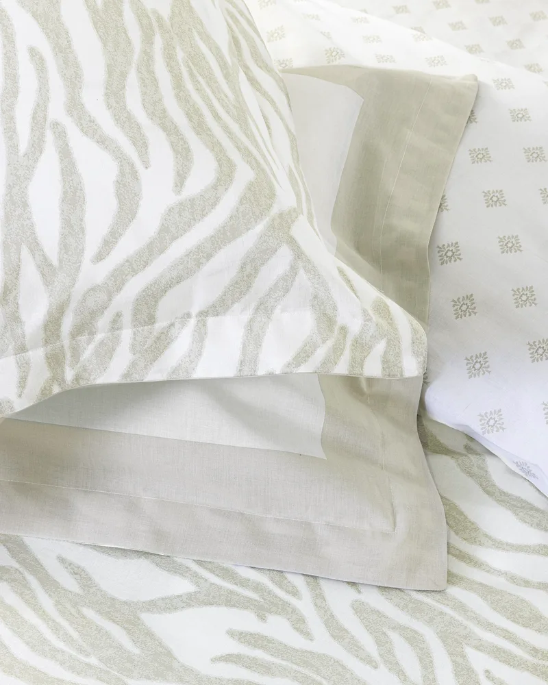 Σετ Μαξιλαροθήκες 2 Τεμαχίων Nima Posh Μπεζ, Λευκό 52x72+5