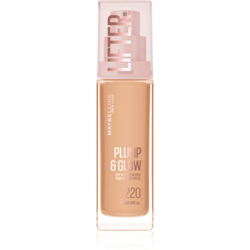 MAYBELLINE NEW YORK Lifter Plump & Glow λαμπρυντικό μεικ απ για φυσική εμφάνιση απόχρωση 220 30 ml