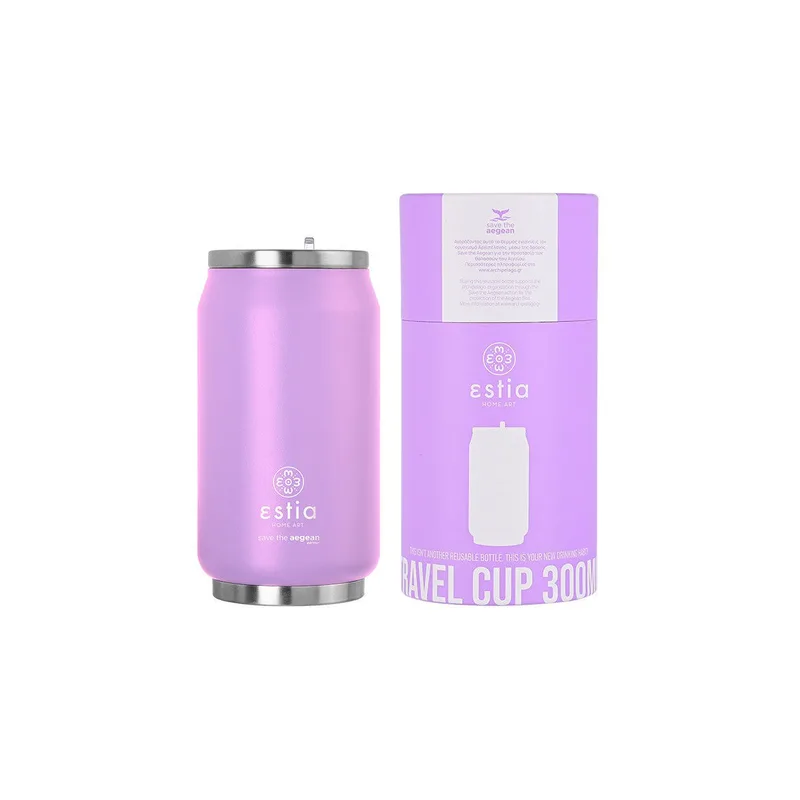 Estia Θερμός Travel Cup Save The Aegean 300Ml Lavender Purple