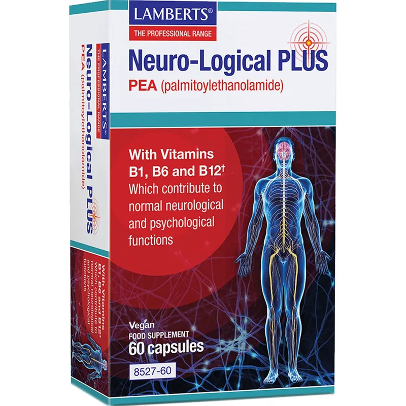 Lamberts Neuro-Logical Plus Συμπλήρωμα Διατροφής Ενισχυμένης Φόρμουλας Συμπλέγματος Βιταμινών Β & Λιπαρού Οξέος (PEA) για τη Φυσιολογική Λειτουργία του Νευρικού Συστήματος & Βελτίωση της Ψυχικής Υγείας 60caps