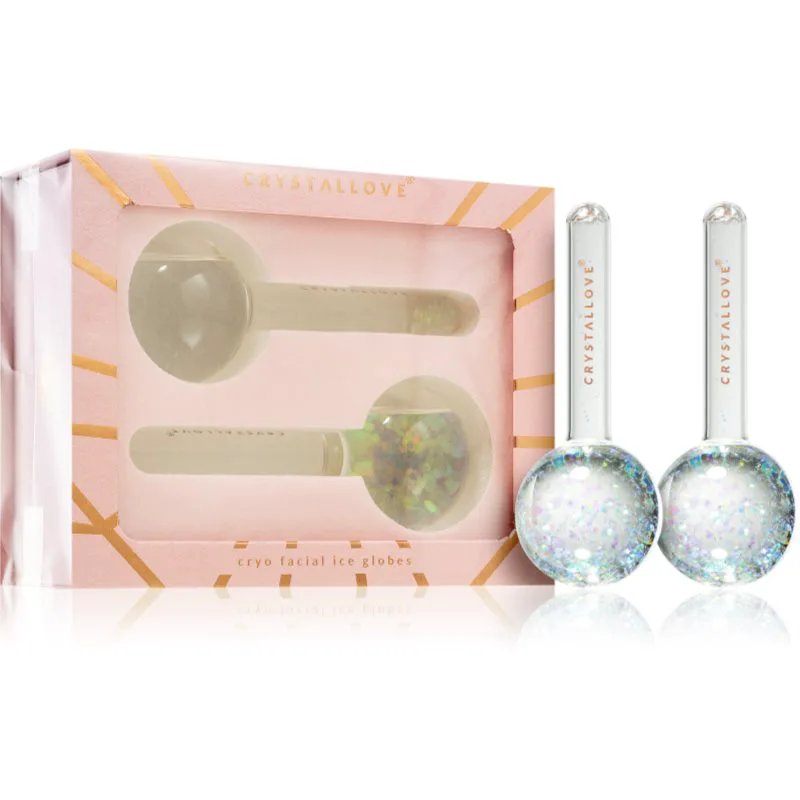 Crystallove Cryo Cryolift Ice Globes Crystal οδηγίες για μασάζ για το πρόσωπο 2 τμχ