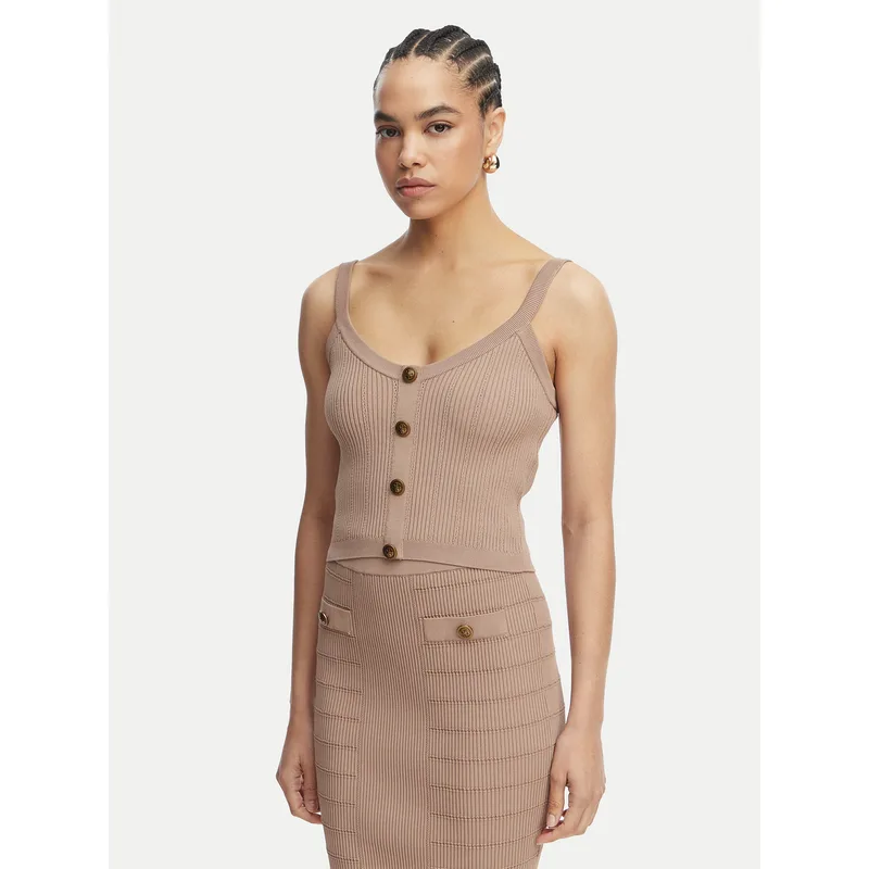 Guess Τοπ W5YR10 Z0130 Καφέ Regular Fit