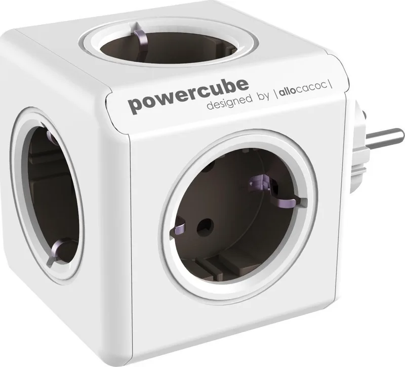 Allocacoc PowerCube Original - Πολύπριζο με 5 Υποδοχές - Grey - 2 Έτη Εγγύηση (1100GY/DEORPC)