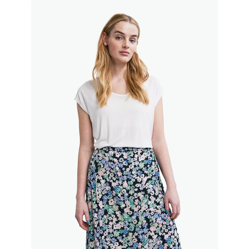 Pieces T-Shirt Billo 17078732 Λευκό Loose Fit