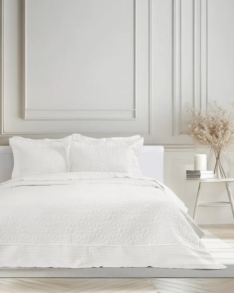 Σετ Κουβερλί King Size 3 Τεμαχίων Nima Calla Ivory Εκρού 240x260