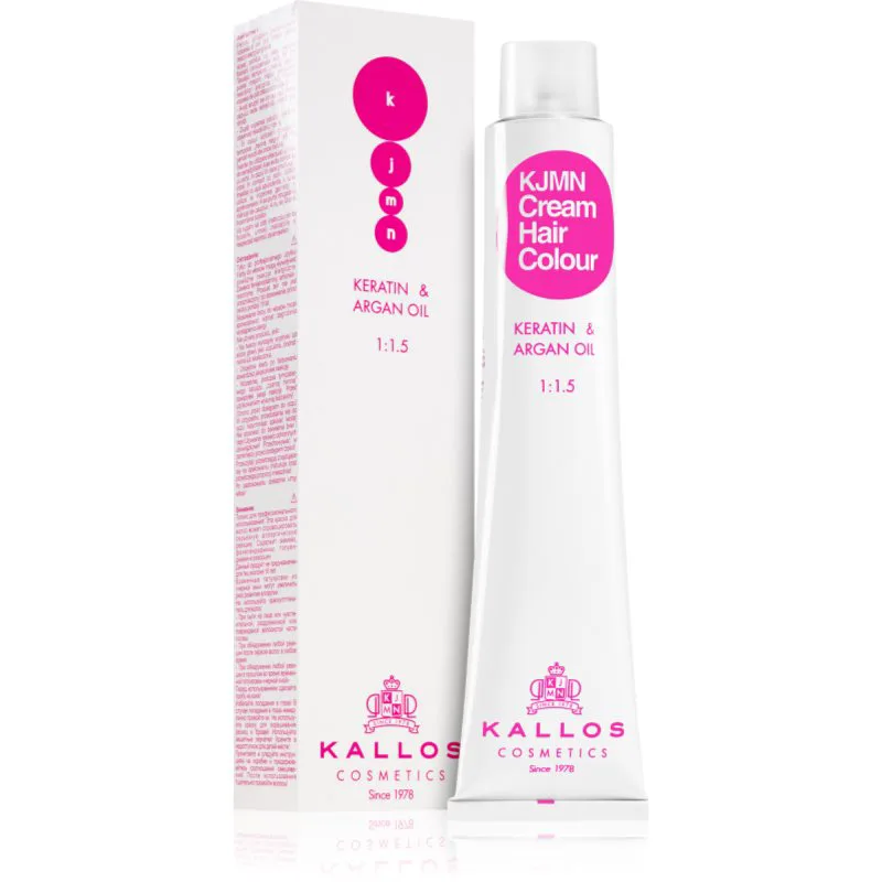 Kallos KJMN Professional Cream Hair Colour Keratin & Argan Oil βαφή μαλλιών με κερατίνη και λάδι αργκάν απόχρωση Light Brown 5.0 100 ml