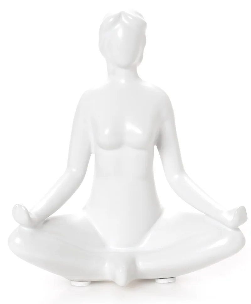 HFA Διακοσμητική Φιγούρα Γυναίκα Κεραμική Mignon Yoga White Matte 13cm