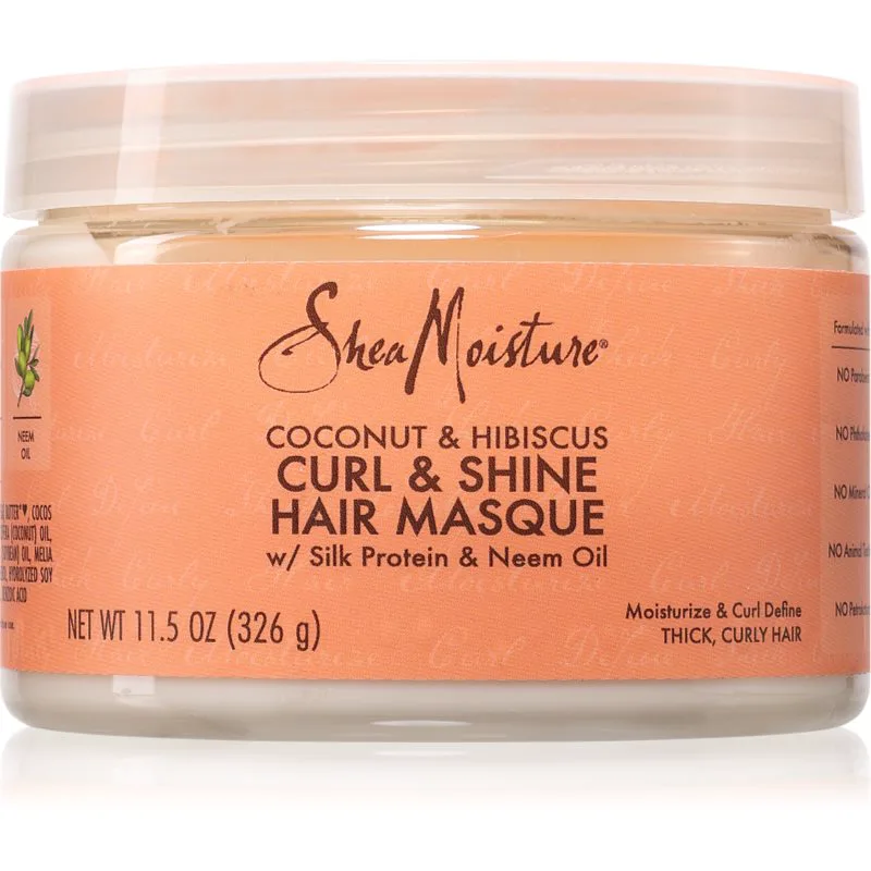Shea Moisture Coconut & Hibiscus Curl & Shine εντατική μάσκα φροντίδας για σγουρά μαλλιά 326 γρ